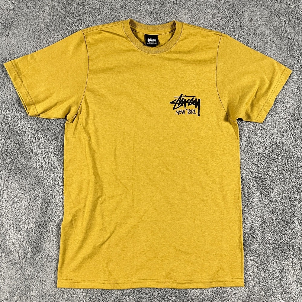 Stussy New York Chapter Men's Small T Shirt T Shirt Rare NWOT Yellow